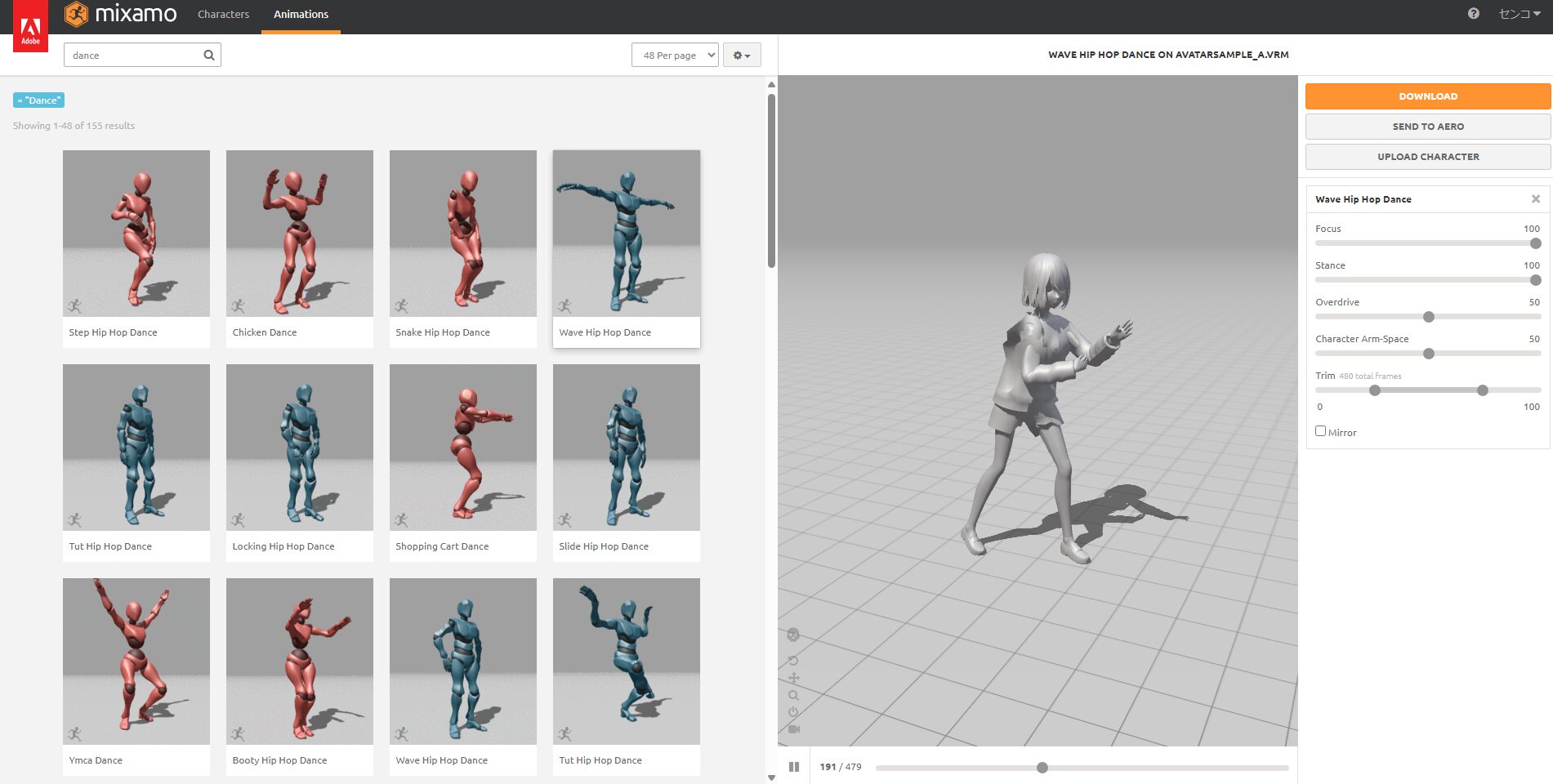 Making an Action Game with Bakin: Adding Motions to an Imported VRoid