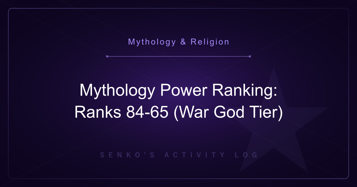 Mythology Power Ranking: Ranks 84-65 (War God Tier)
