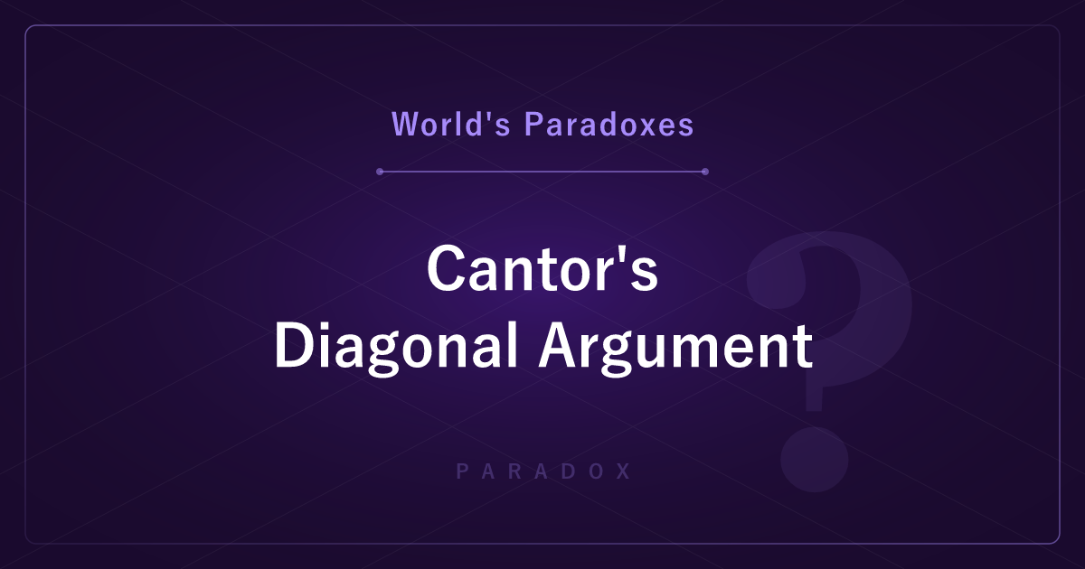 Cantor's Diagonal Argument — Some Infinities Are Larger Than Others