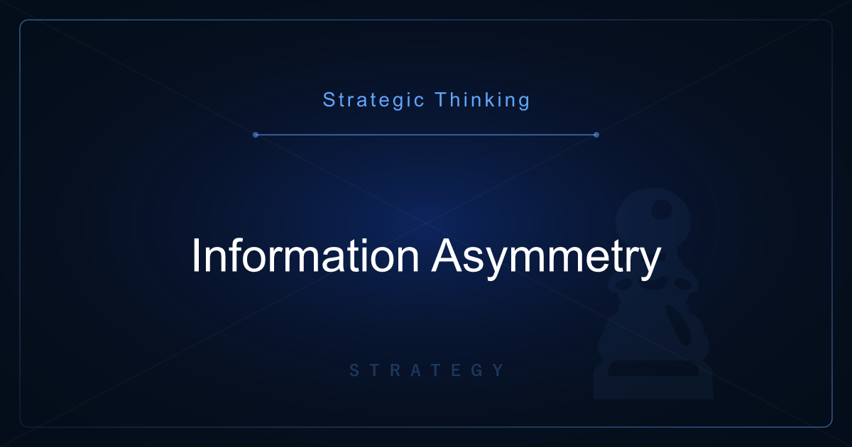 Strategic Thinking: Information Asymmetry — Lemons Markets, Adverse Selection, and Signaling