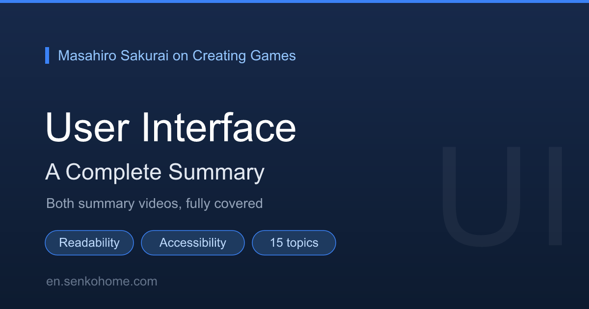 Sakurai on Creating Games: UI (15 Topics)