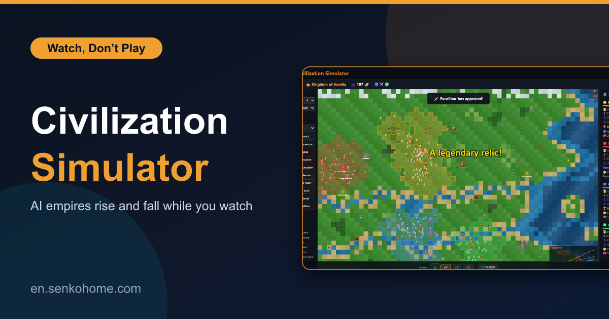 Civilization Simulator: Watch AI Empires Rise and Fall