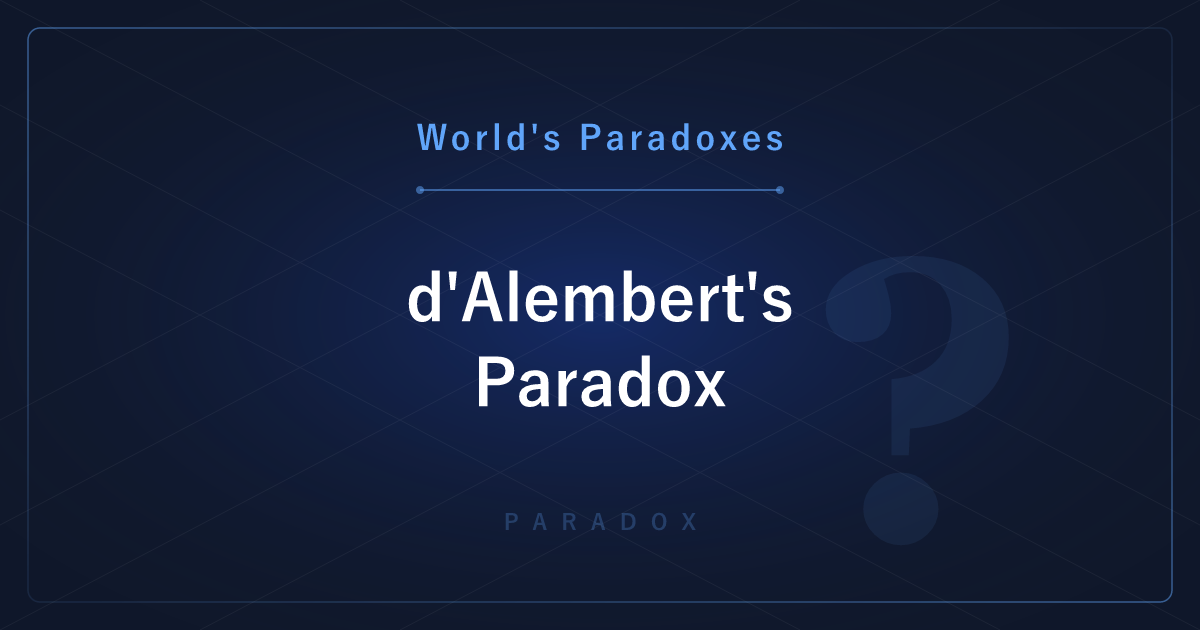 d'Alembert's Paradox: In Theory, Water Offers No Resistance