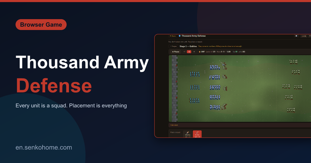 Thousand Army Defense: Tower Defense Where Units Are Squads
