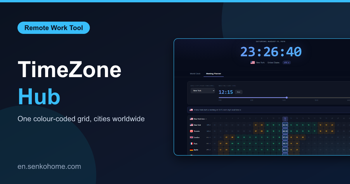 TimeZone Hub: Find a Meeting Time That Works Everywhere